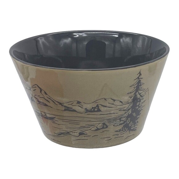 Pfaltzgraff Brown Glazed Set Wildlife Adventure Salad Plate Lake Adventure Bowl - Picture 11 of 13